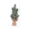 15" Unlit Frosted Spruce Sapling Artificial Christmas Tree Set